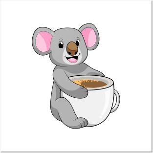 Koala with Coffee Cup Posters and Art